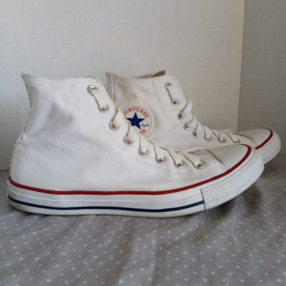 Converse Chuck Taylor Hi All Star Shoes White-Red-Blue Men 8.5